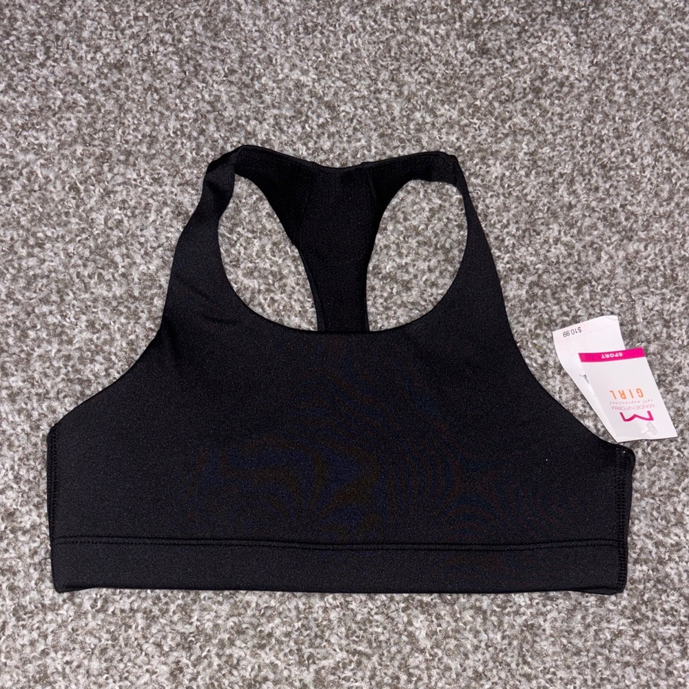 Kids/ preteen Athletic Works Black Racerback Sports Bra